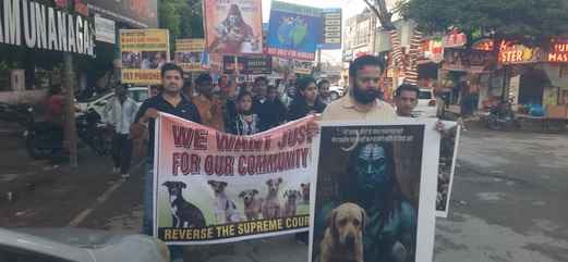 People came out on the streets in support of homeless dogs