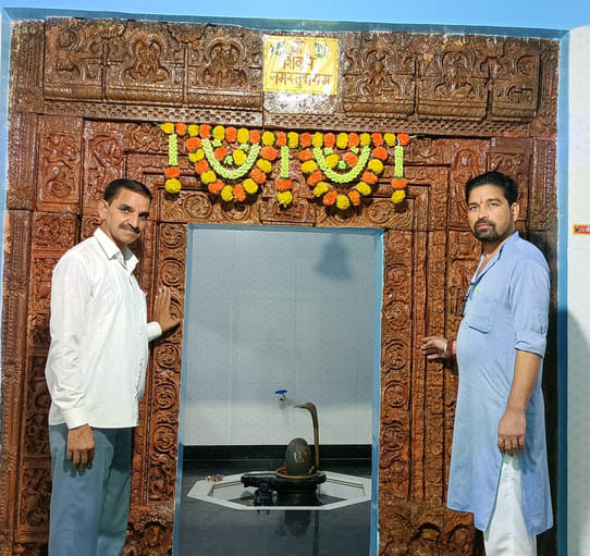 The renovation of the ancient Shiva temple at Kapil Muni Dham is complete