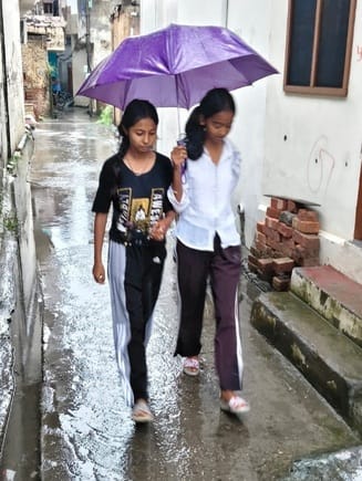 The weather was pleasant due to two hours of rain in the morning