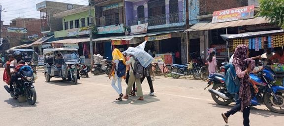People are suffering from the scorching sun and humidity
