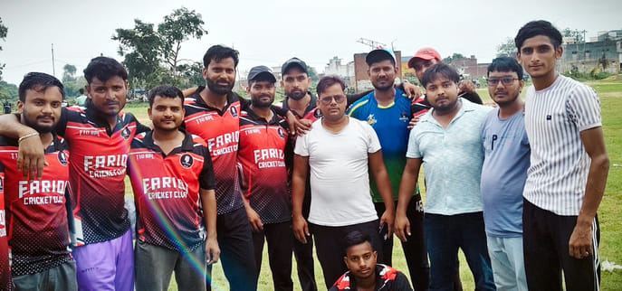 In a thrilling match, Faridi Club defeated Lalu Club by five runs