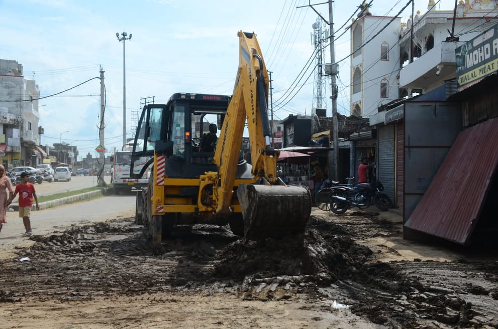 When the sun came out, the debris was removed from the roads, the electricity department was also present