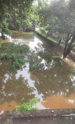 Waterlogging in Ayurvedic hospital due to mismanagement