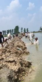 The water filled in the fields is not decreasing in Bhaini Surjan