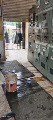 Water dripping from the roof of electricity office Bhoranj, employees performing duty in fear