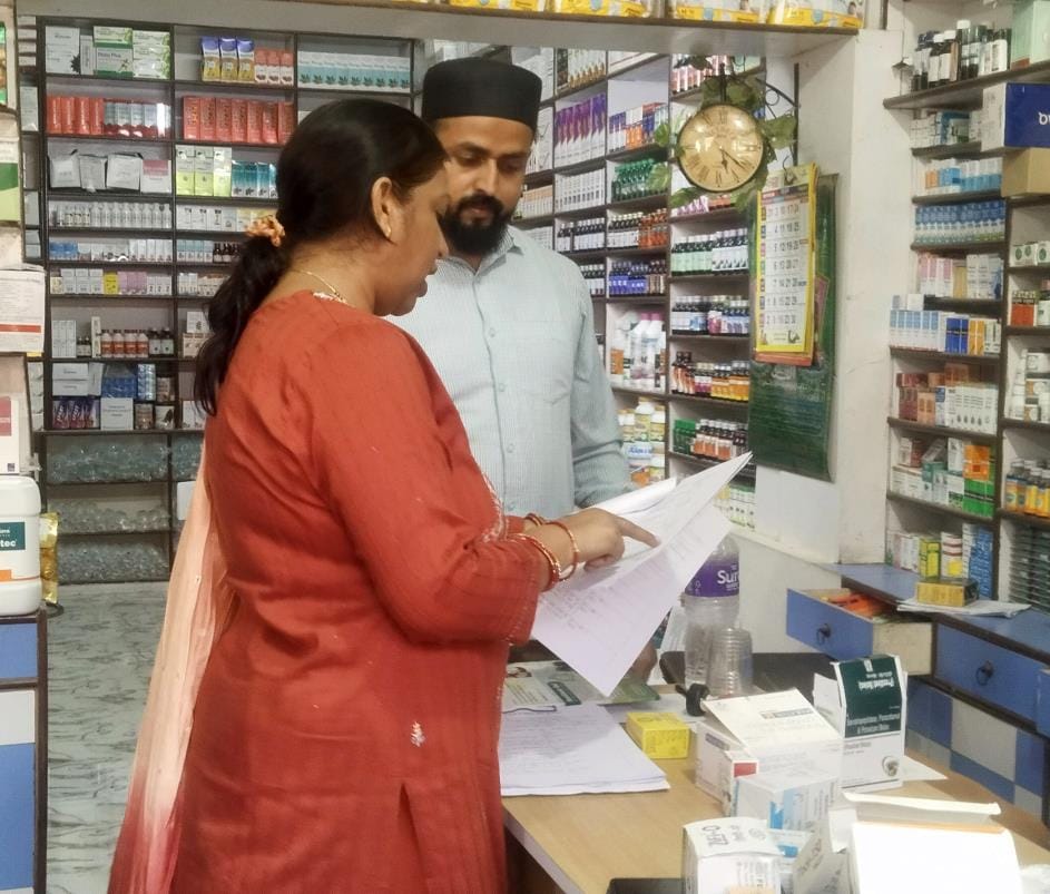 Two samples filled from the main pharmacy