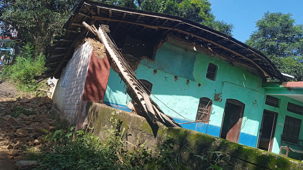 Residential mud house in Snahi Kalan damaged due to rain