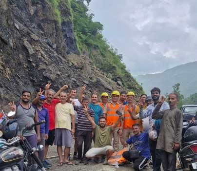 Rescue of a cow trapped in a ditch after 14 hours of hard work with the help of a drone