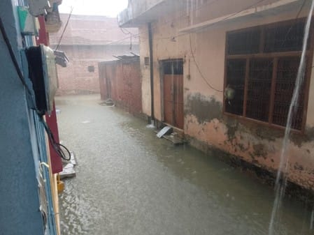 Roads were flooded due to rain, water entered the houses