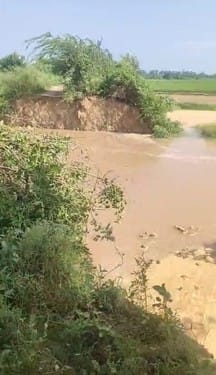 The broken embankment in Kanthala was repaired