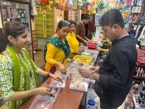 Women were busy shopping for Haritalika Teej