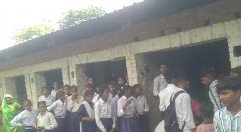 Students staged a sit-in protest against the mismanagement in the school