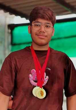 Raghav won the gold medal in swimming competition