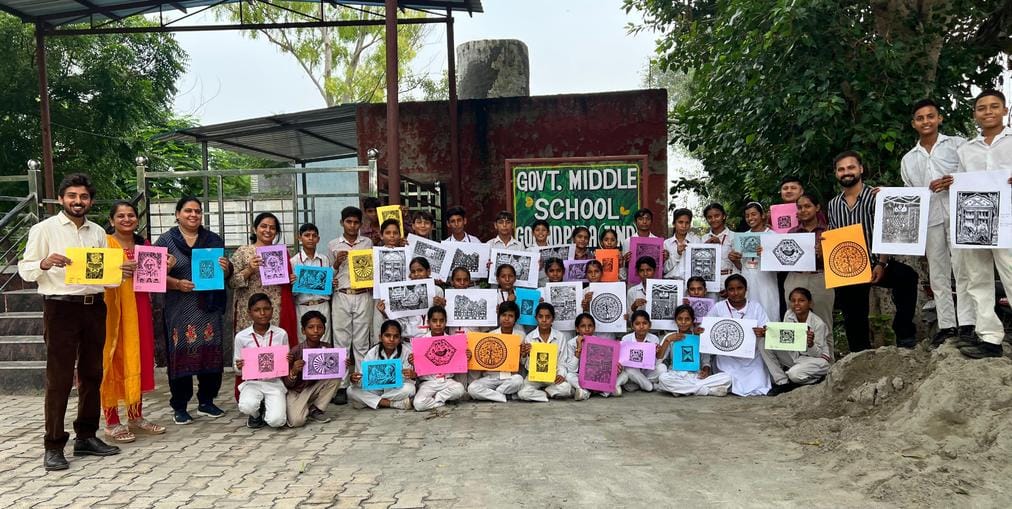 50 students participated in the print making workshop