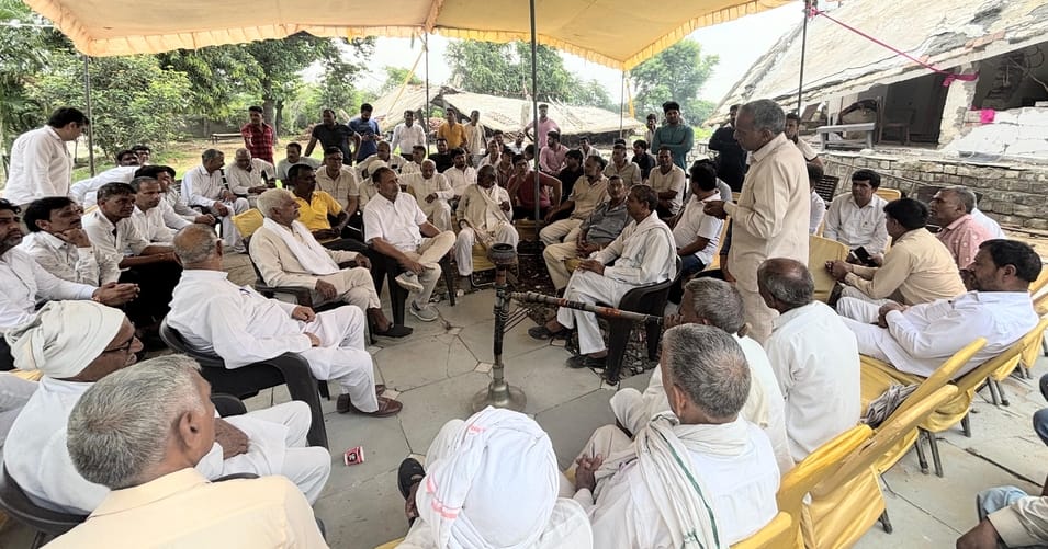 The protest will continue at the place where the bulldozer was used in Anangpur
