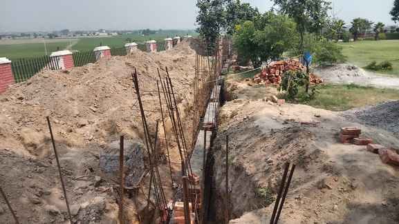 Construction of wall started in Golden Jubilee Heritage Park