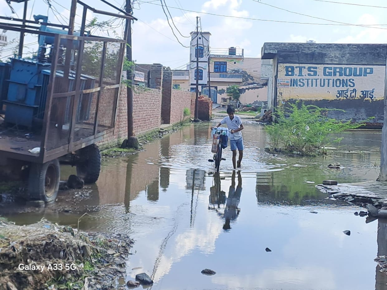 Dirty water filled in empty plots