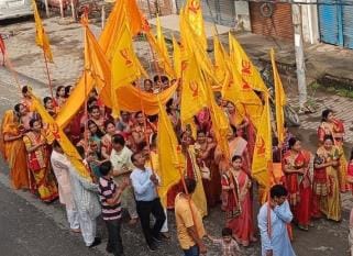 The pilgrimage took place on the trail of Rani Sati Dadi.