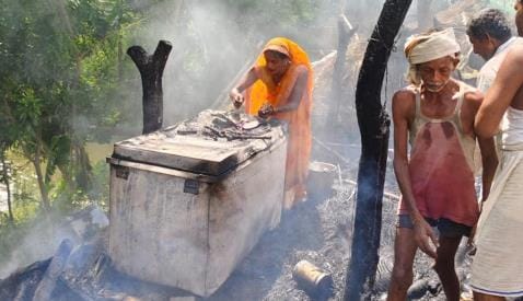 fire in residential hut