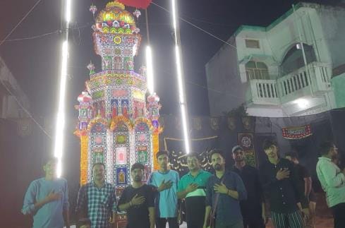 Siddharthnagar News : Procession of Alam Taboot taken out on the martyrdom day of Imam Hasan