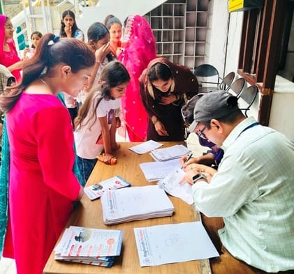 Health and eyesight of 300 patients were checked