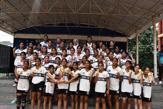 Meerut zone became the winner in the under-14 category in the throw ball tournament.