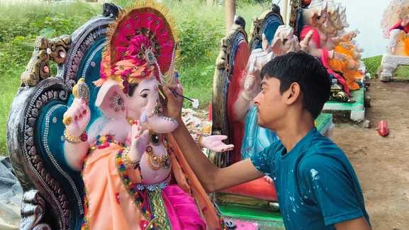 Increased demand for clay idols for Ganesh festival