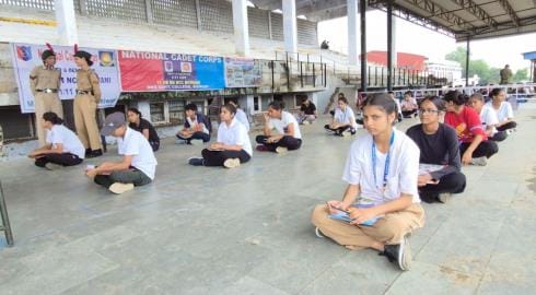 Enrollment written examination of new NCC cadets held at Bhim Stadium