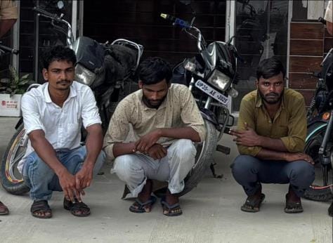 Three arrested in vehicle theft, 9 bikes recovered