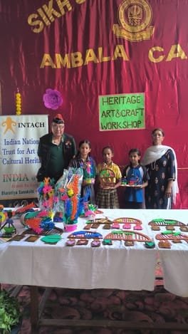 Children were taught to make colorful bouquets and wall decorations