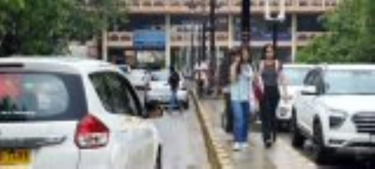It rained intermittently throughout the day, waterlogging in the city