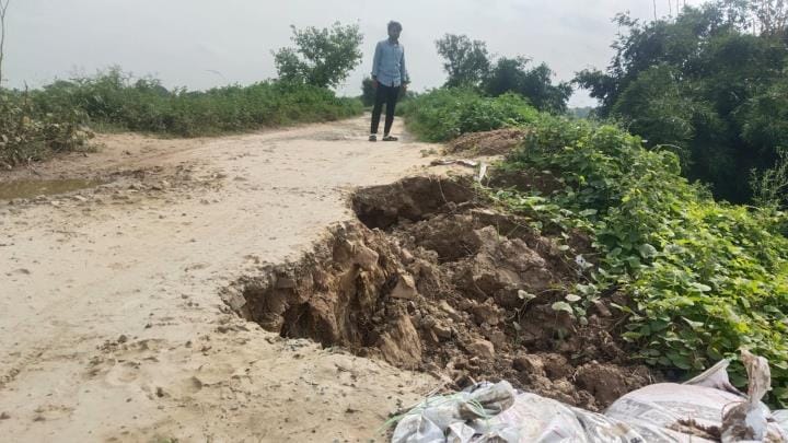 Jardi Domra Dam... erosion at 13 places in one km