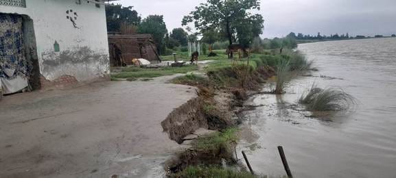 Ghaggar water level decreased, erosion increased in three villages