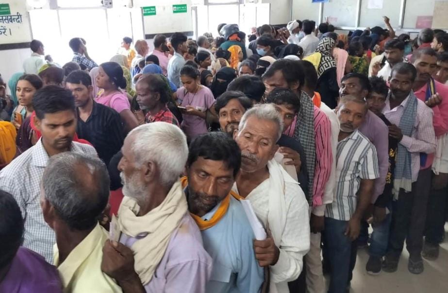 Long queues to get the slip made