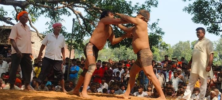 Sports stadium dominated the wrestling