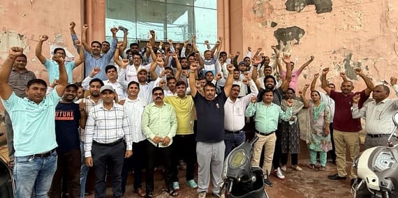 All Haryana Worker Union's protest continues for the fourth day