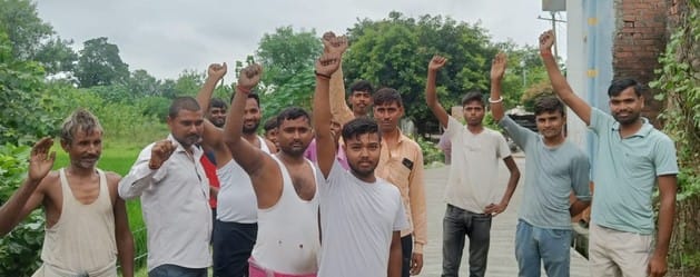 Villagers protested when the road was not constructed as per the standards