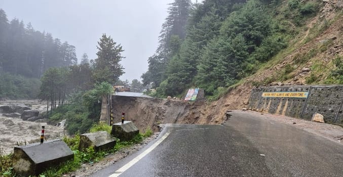 In a moment, the flood swept away 700 meters of the Kullu-Manali highway
