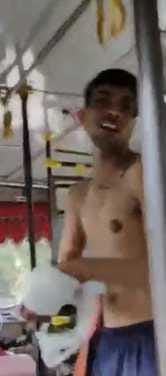 The contract driver created a ruckus by getting half naked in a moving bus