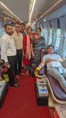 115 people donated blood in the camp