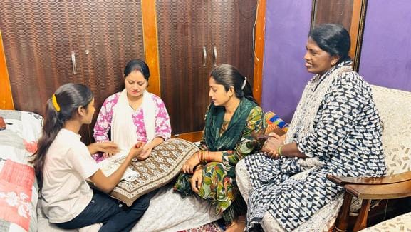 Some applied mehndi in parlor and some at home