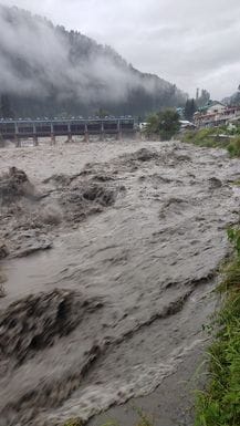 Flood like situation in Uhal-Lambadag, power generation stopped in Shanan and Bassi projects