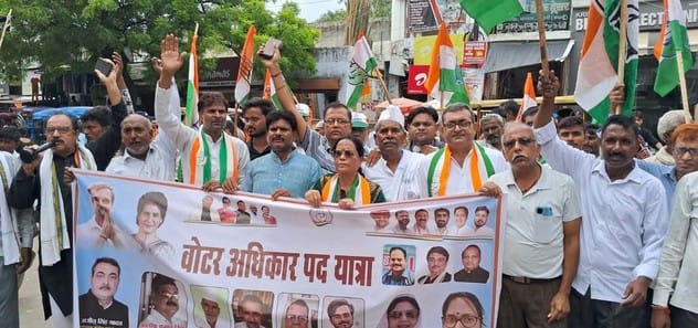 Congressmen took out voter rights rally in Ujhani