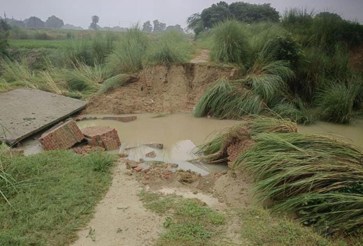 Road of two villages blocked by communication road and bridge