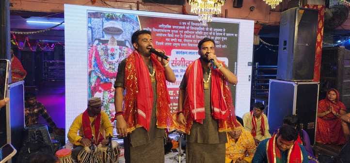 Your door is beautifully decorated, devotees dance in praise of Bhavani