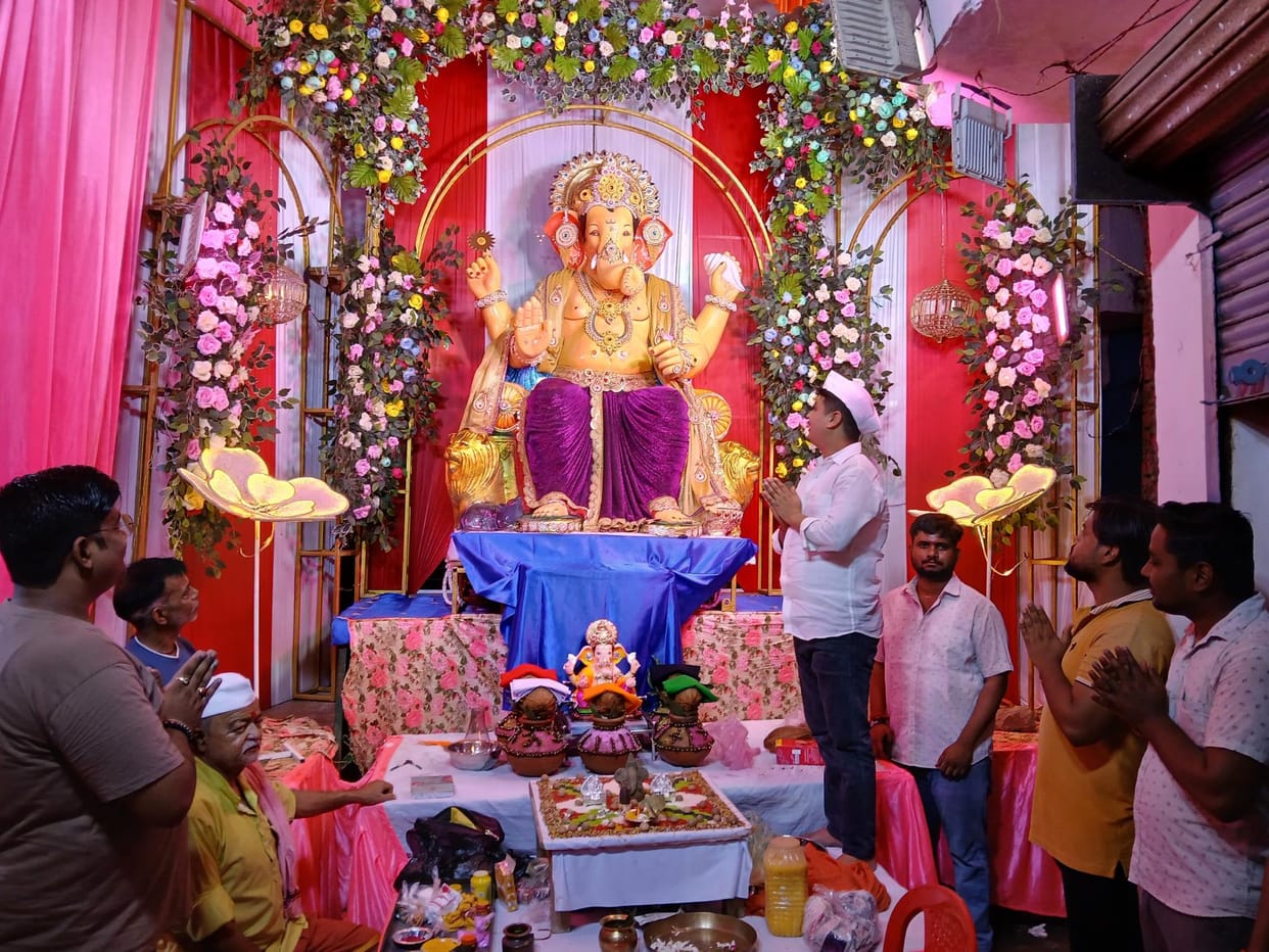 Ganpati Bappa is seated in homes and pandals