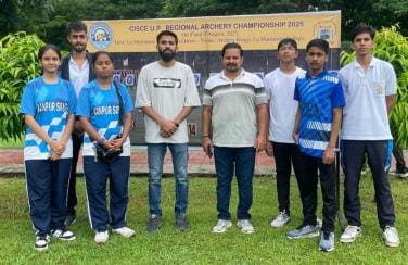 Students of St. Mary's Orthodox took aim in the archery competition