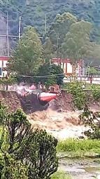 Historical Shiva temple submerged in Seva river