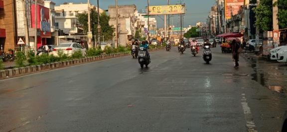 It rained heavily at night, light drizzle continued throughout the day