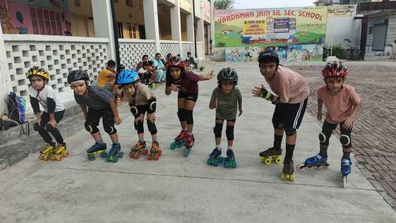 Children of villages are taking keen interest in skating